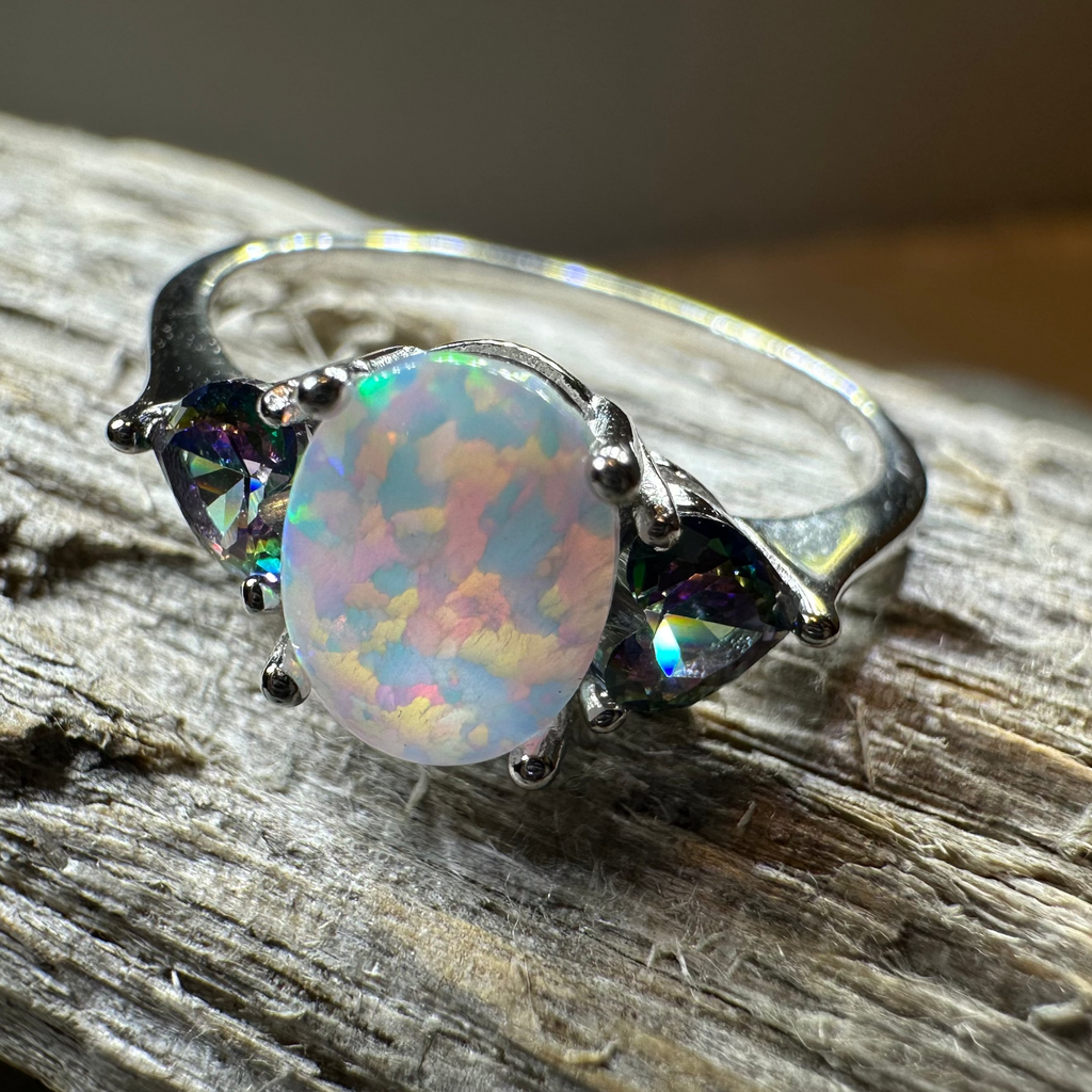 Aubrette Opal Celtic Ring