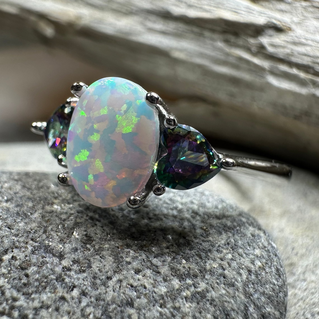 Aubrette Opal Celtic Ring