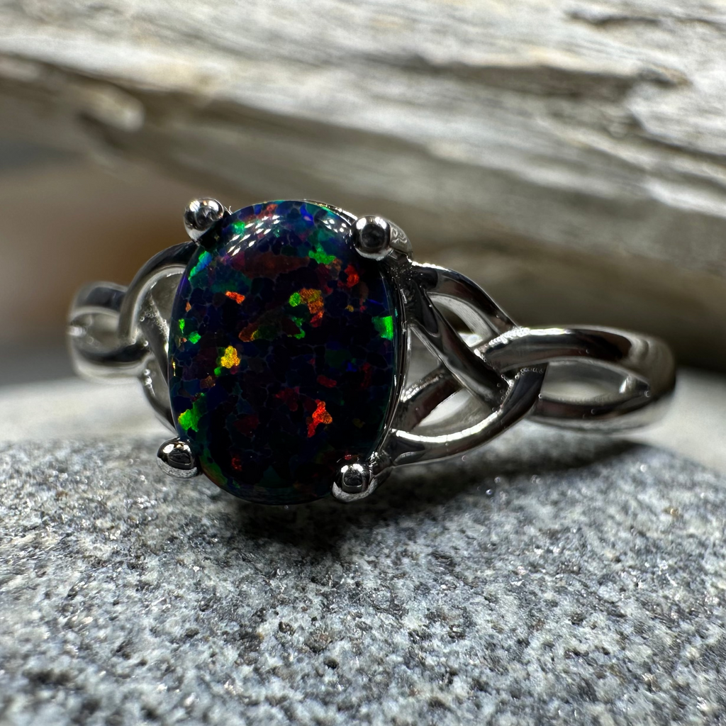 Celtic Magic Celtic Black Opal Ring