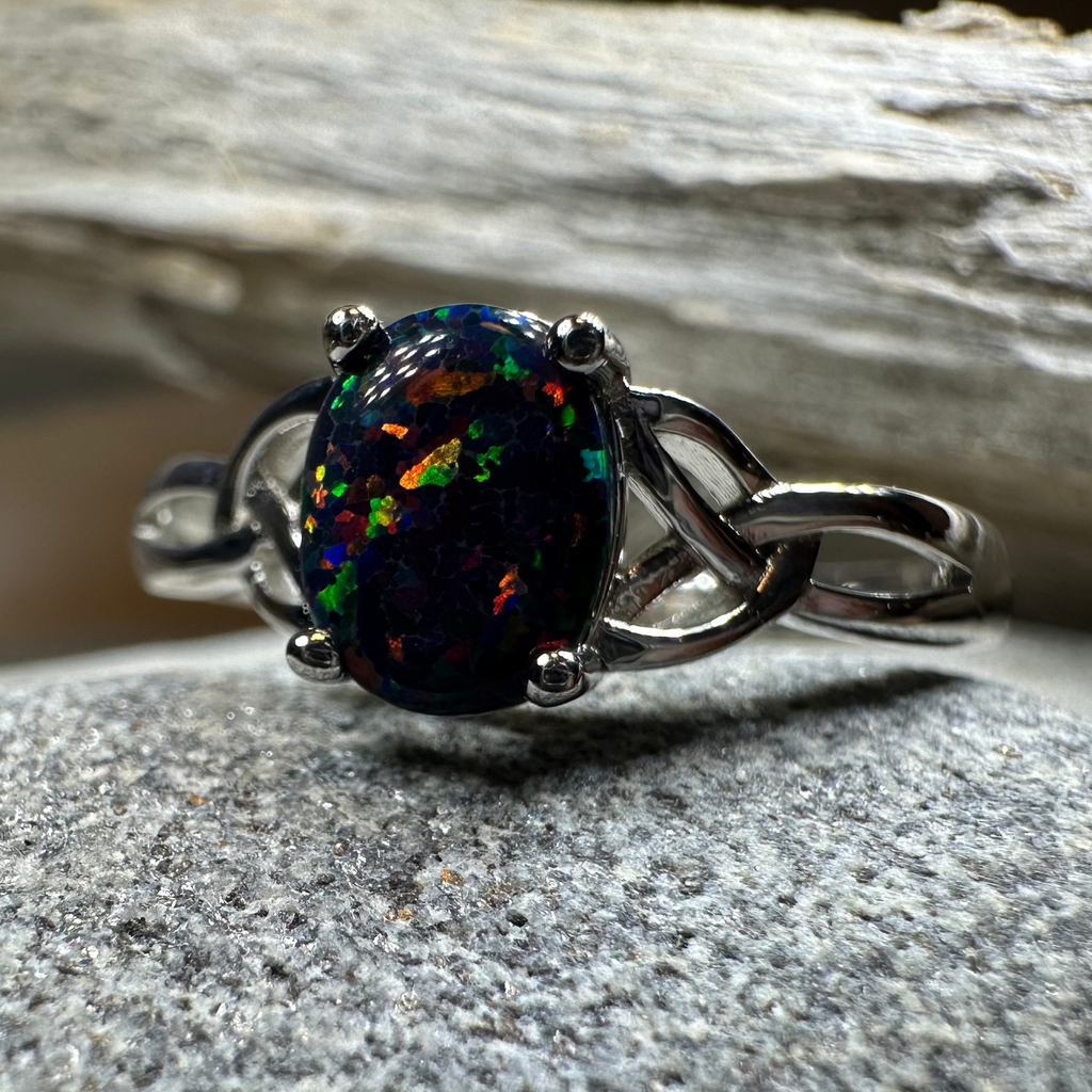 Celtic Magic Celtic Black Opal Ring
