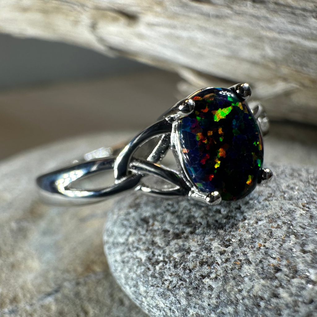 Celtic Magic Celtic Black Opal Ring