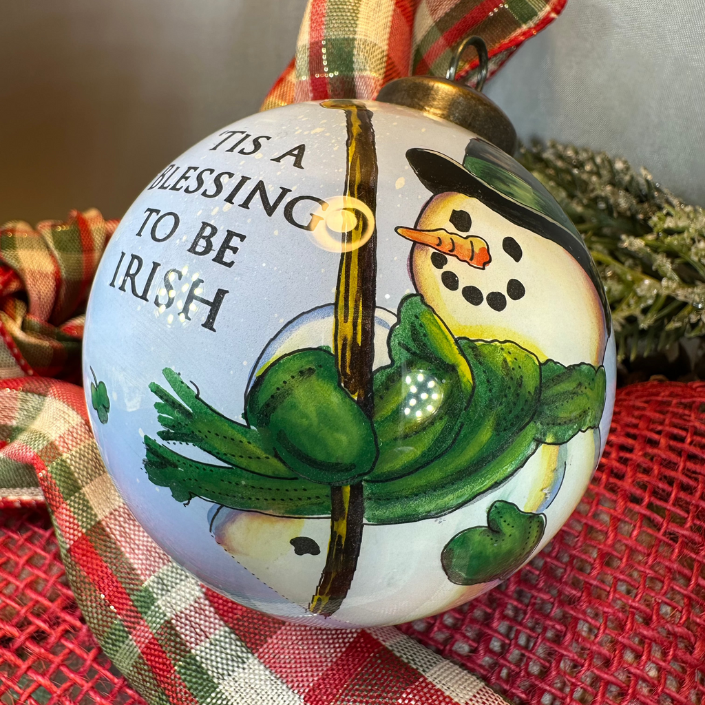 Tis A Blessing To Be Irish Snowman Ornament