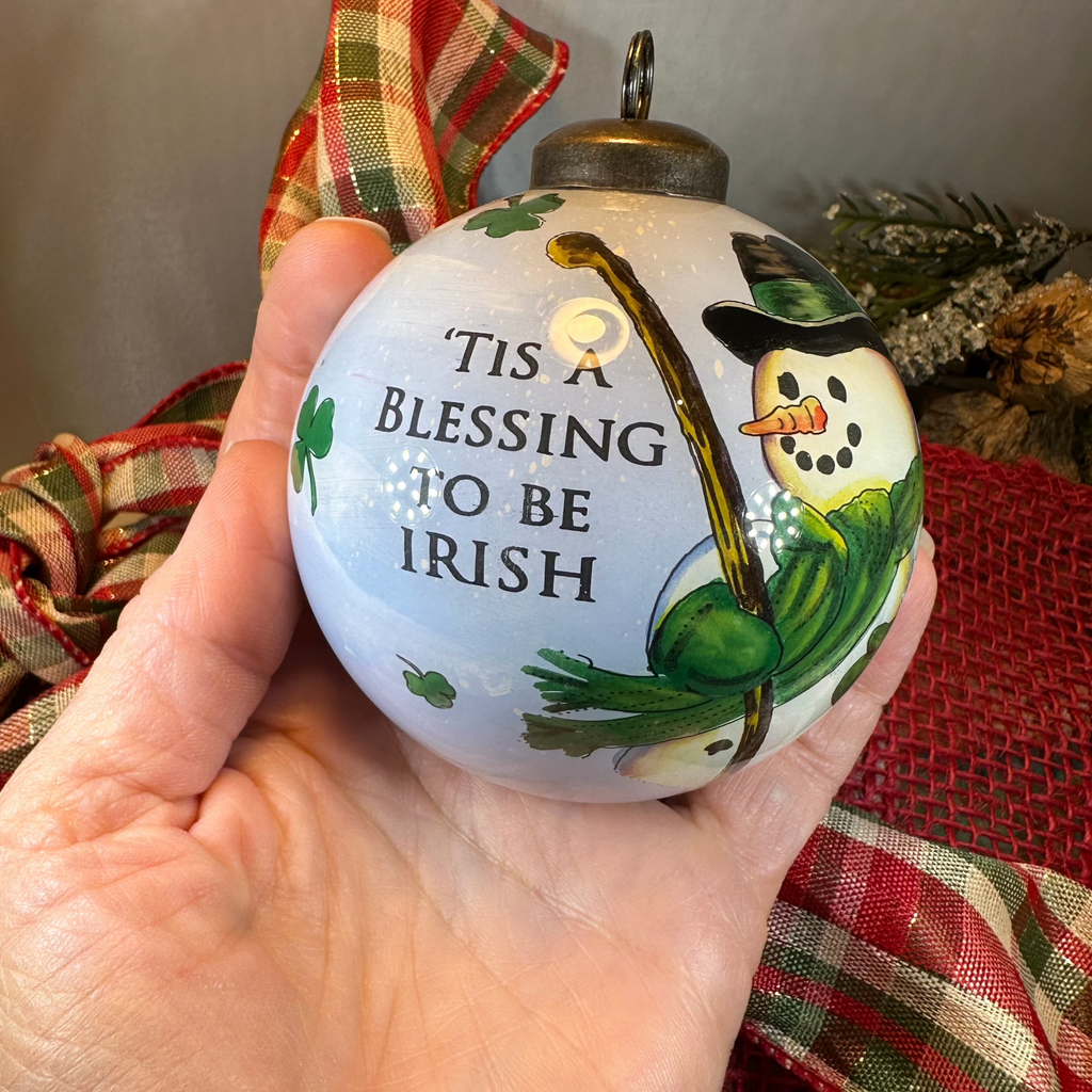 Tis A Blessing To Be Irish Snowman Ornament