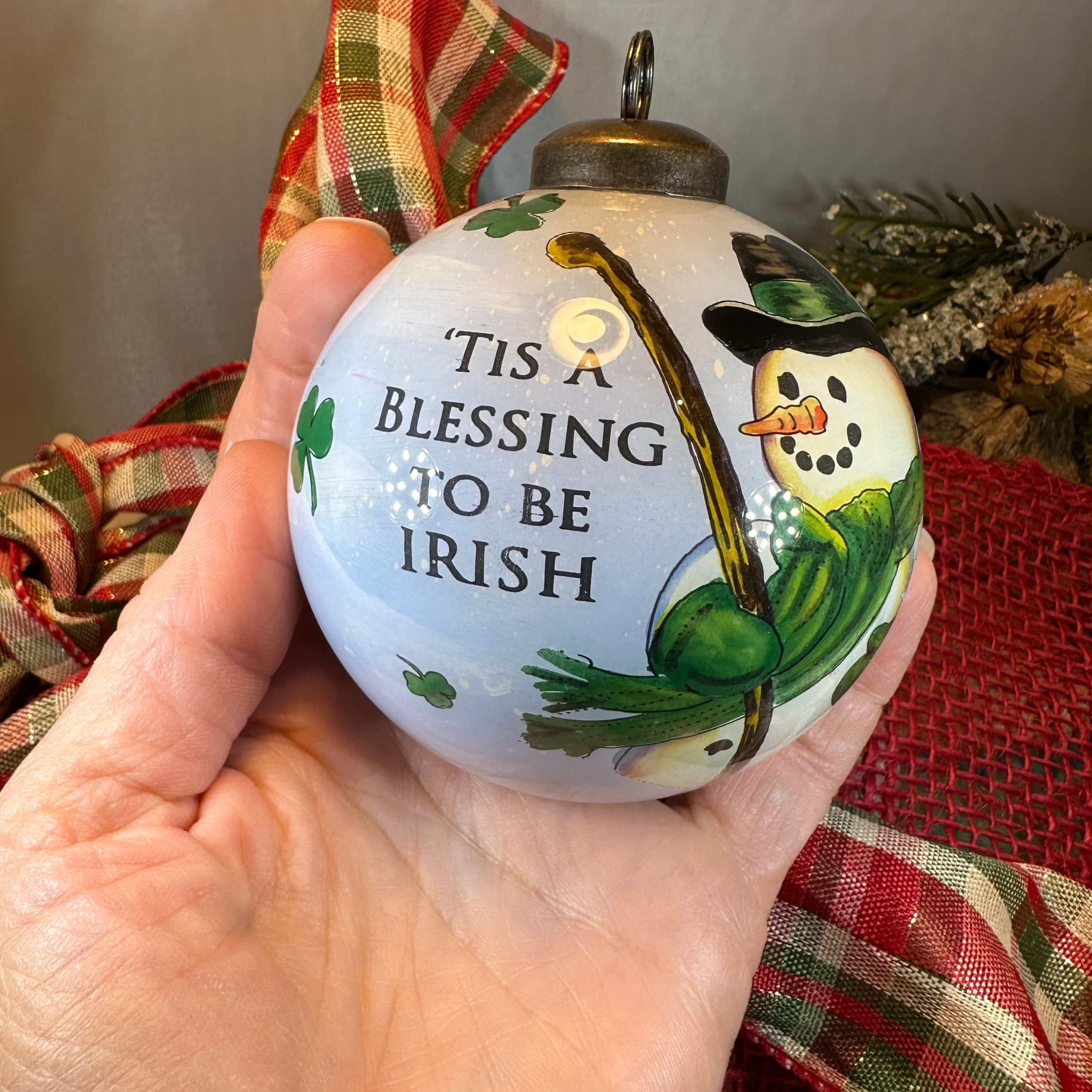 Tis A Blessing To Be Irish Snowman Ornament