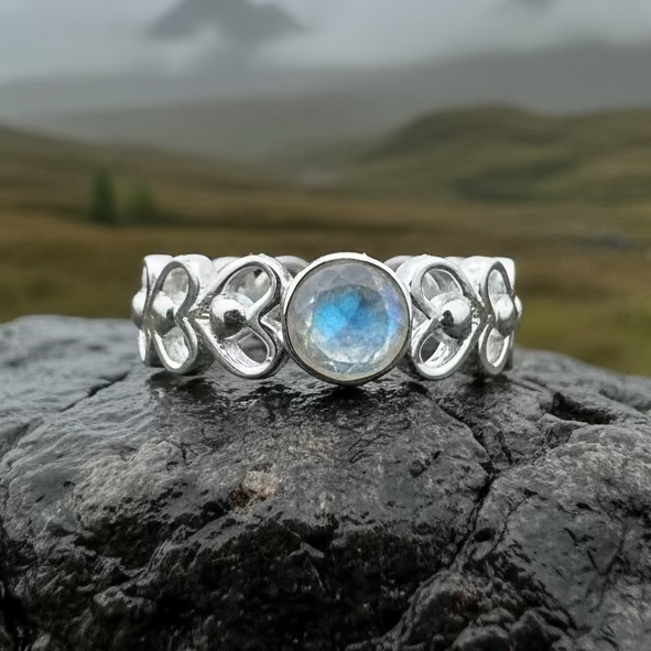 Jarida Celtic Love Knot Ring with Moonstone