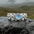 Jarida Celtic Love Knot Ring with Moonstone