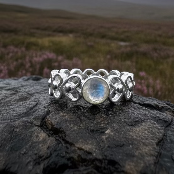 Jarida Celtic Love Knot Ring with Moonstone