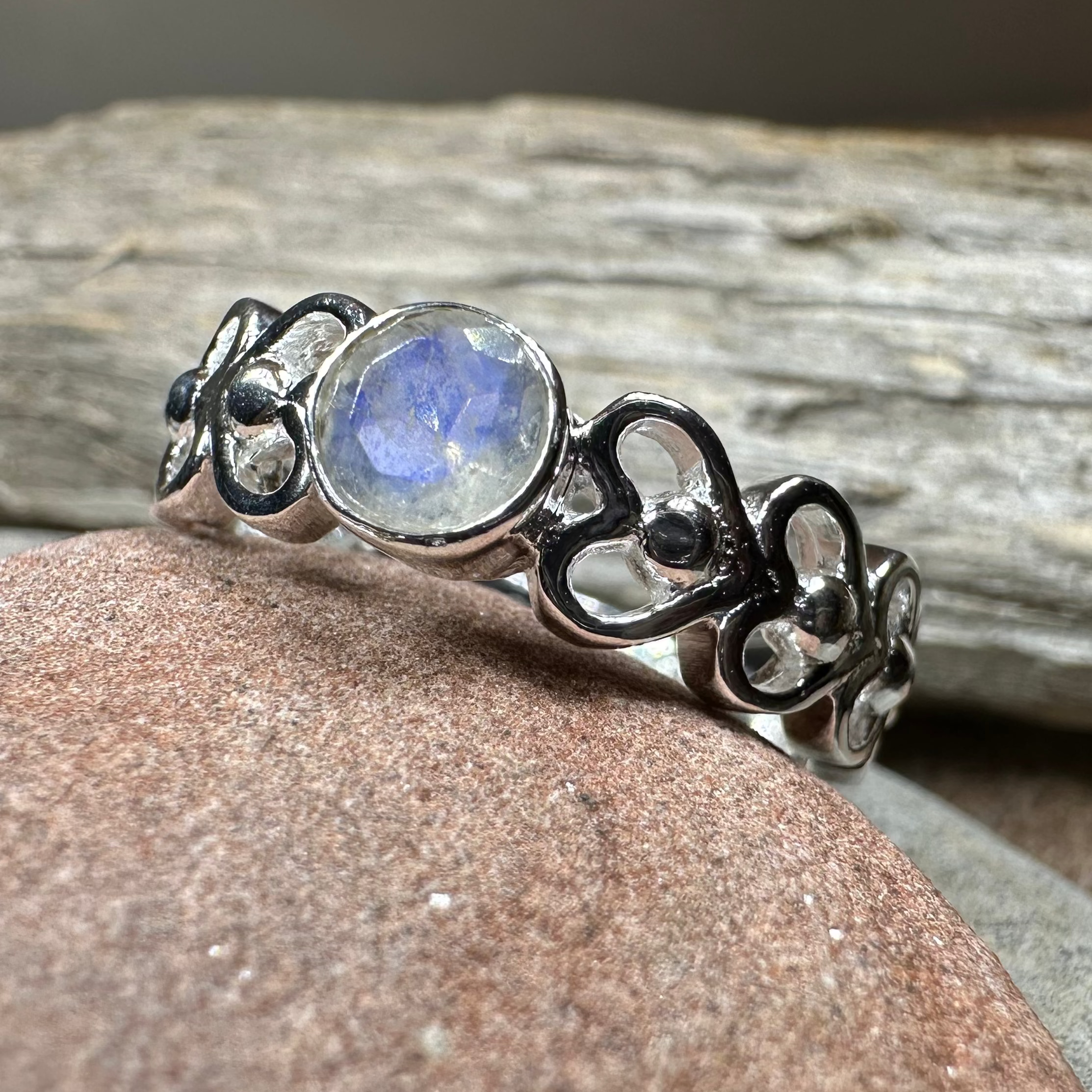 Jarida Celtic Love Knot Ring with Moonstone