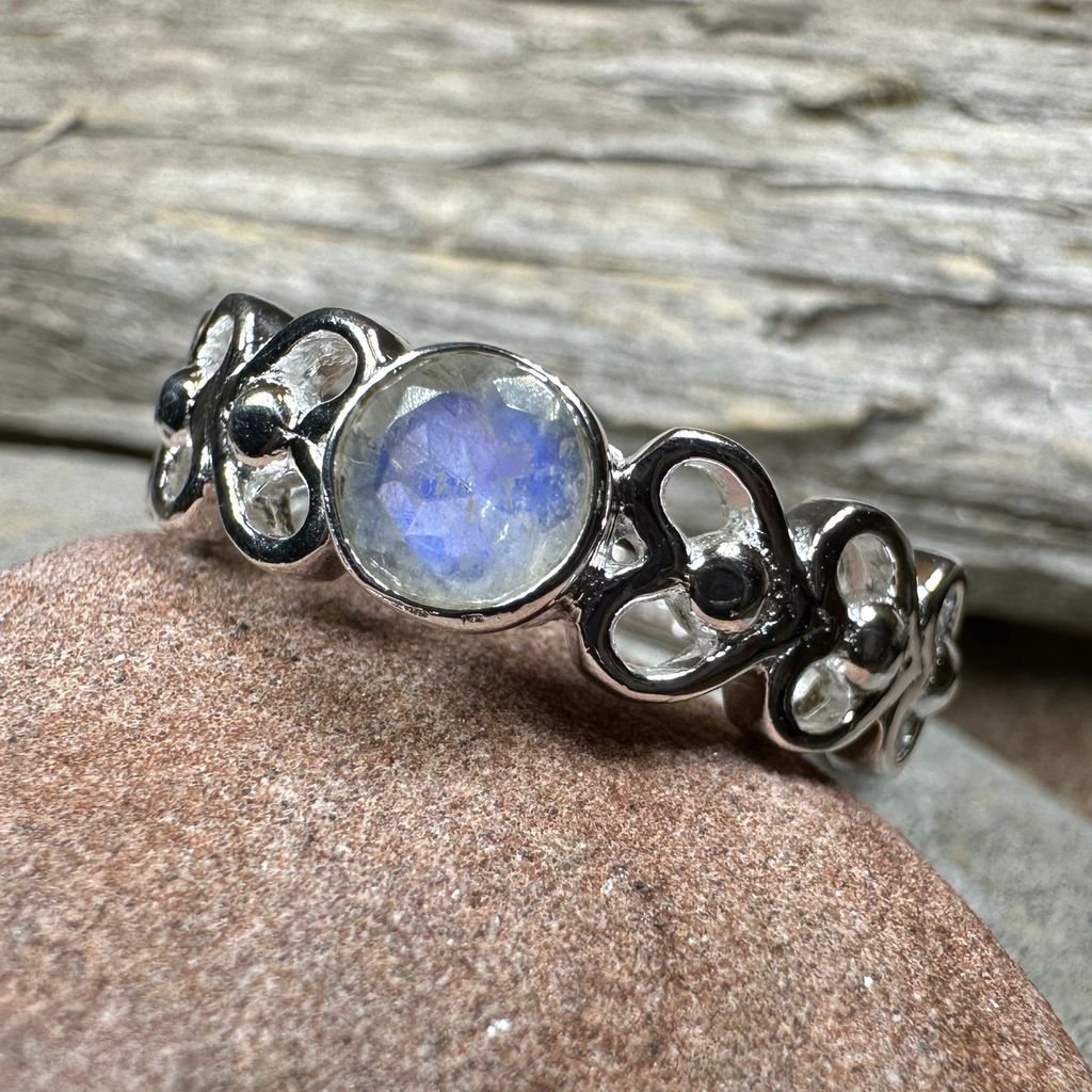 Jarida Celtic Love Knot Ring with Moonstone