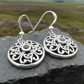 Ariadne Trinity Knot Garnet Earrings in Sterling Silver