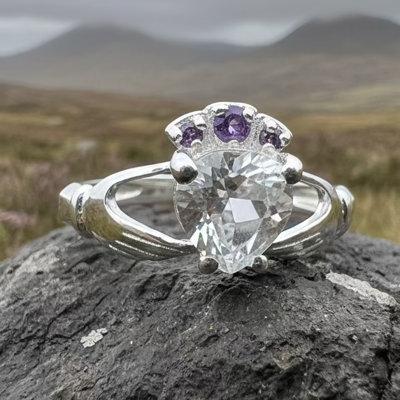 Ardor Irish Claddagh Ring in Sterling Silver