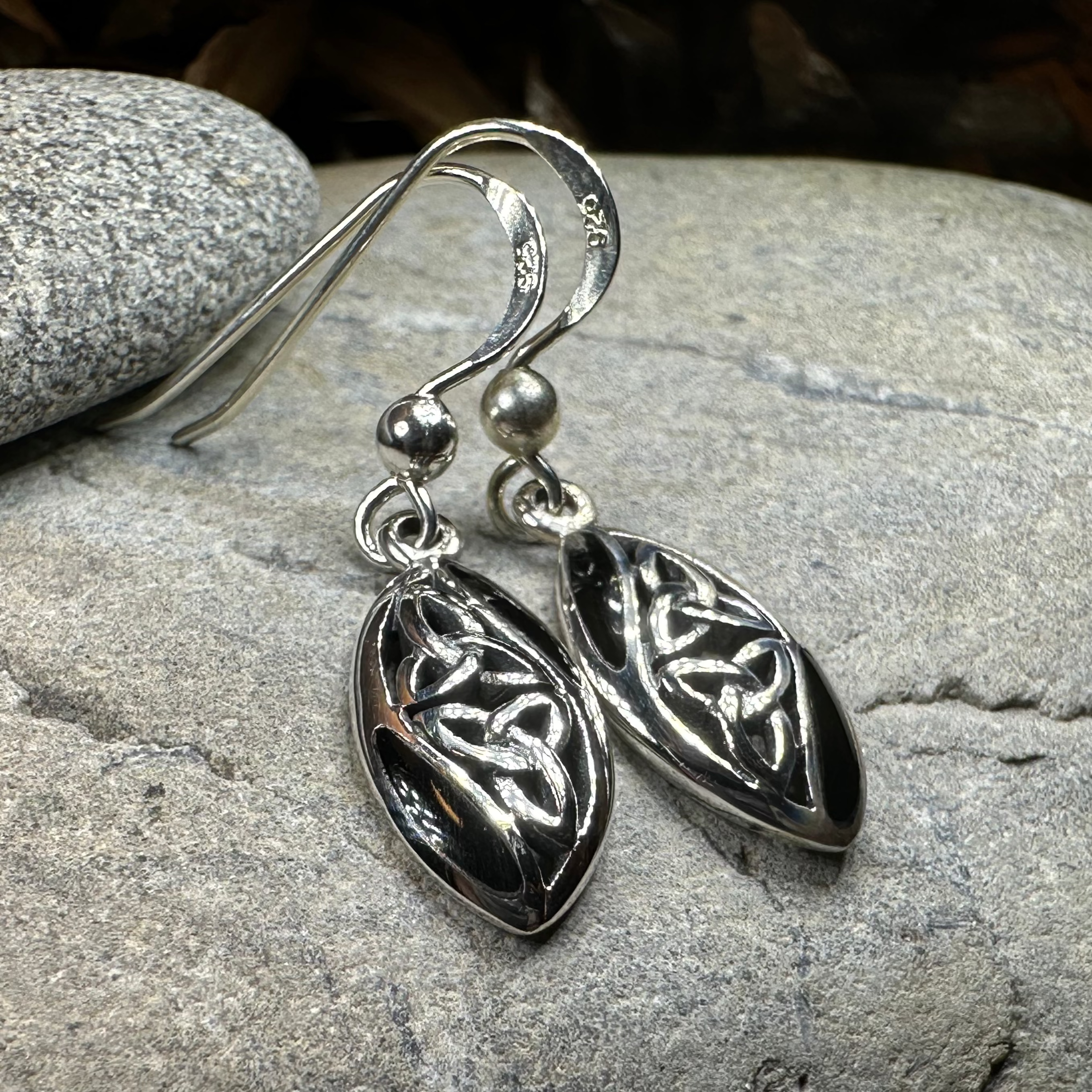 Tara Celtic Trinity Knot Earrings in Sterling Silver
