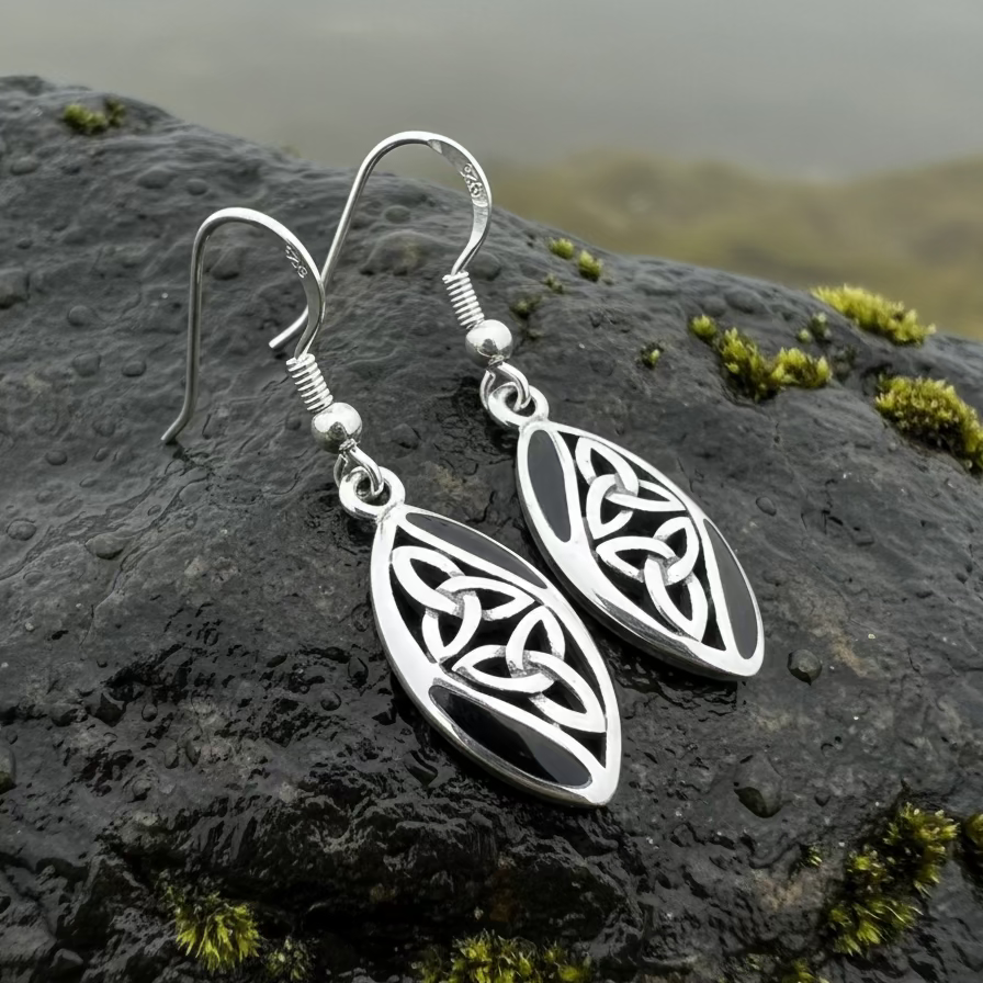 Tara Celtic Trinity Knot Earrings in Sterling Silver
