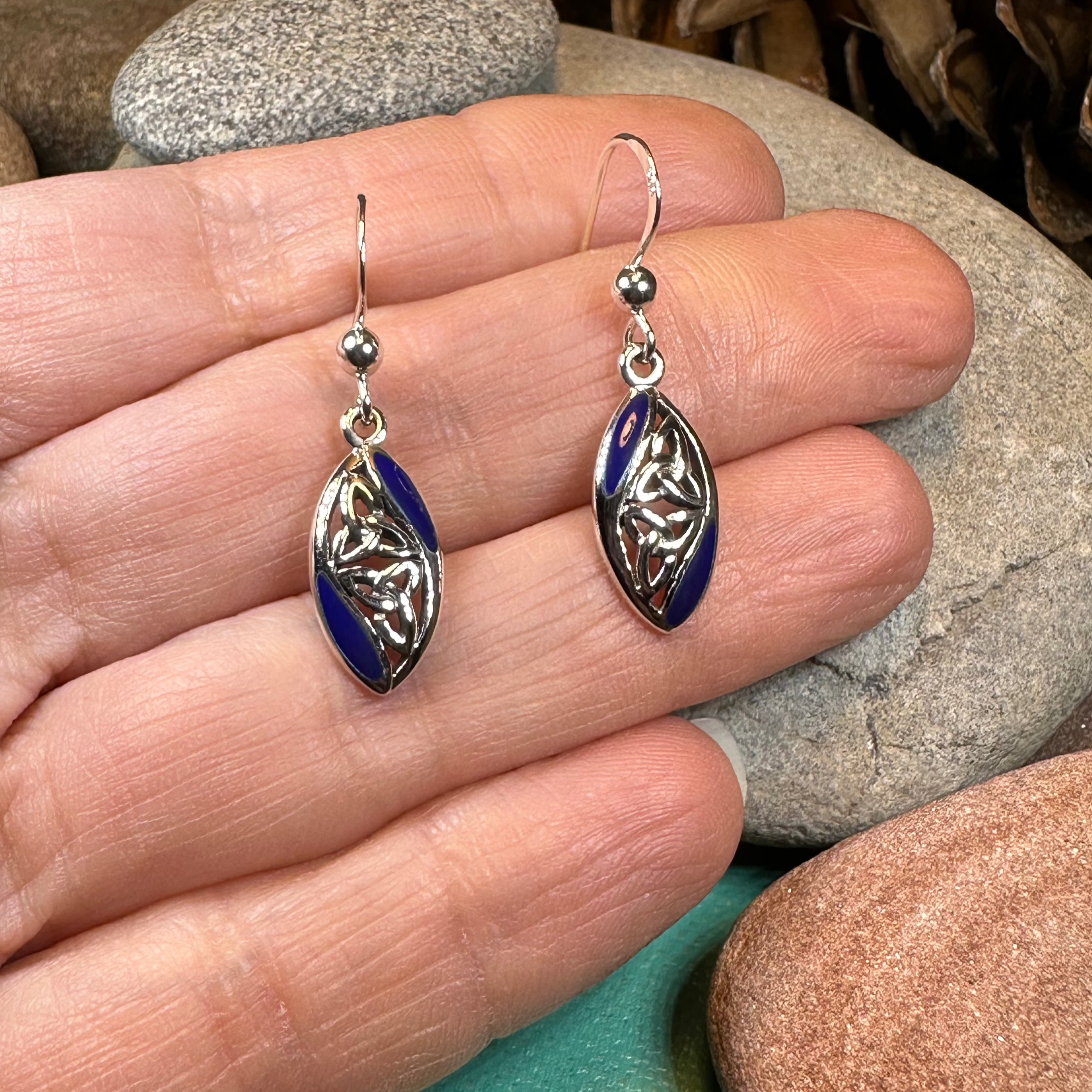 Tara Celtic Trinity Knot Earrings in Sterling Silver