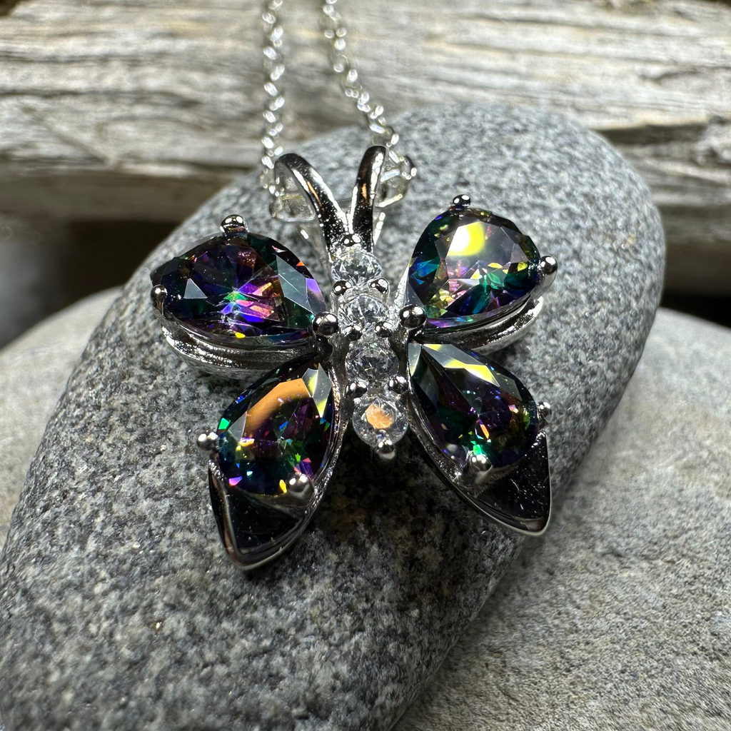 Mystic Topaz Butterfly Necklace