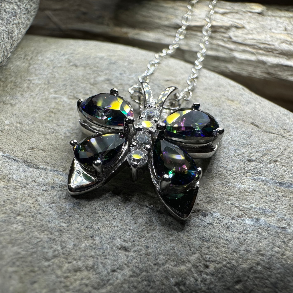 Mystic Topaz Butterfly Necklace