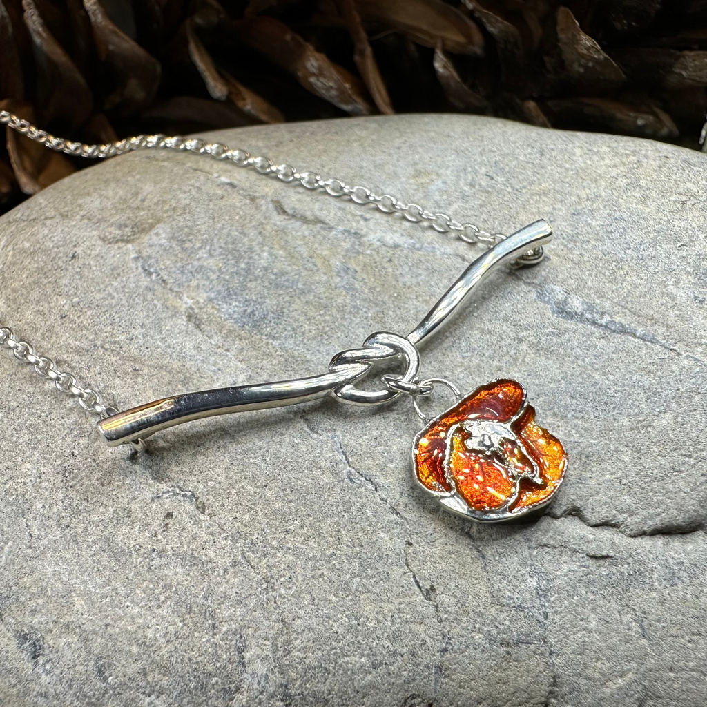 Poppy Flower Necklace - Made in Scotland