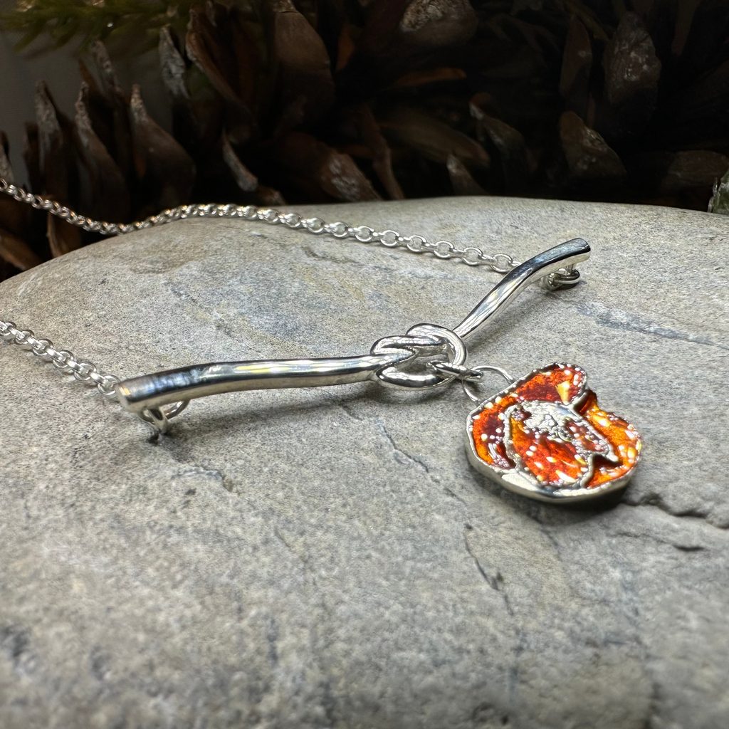 Poppy Flower Necklace - Made in Scotland