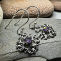 Nairn Scottish Thistle Earrings with Amethysts
