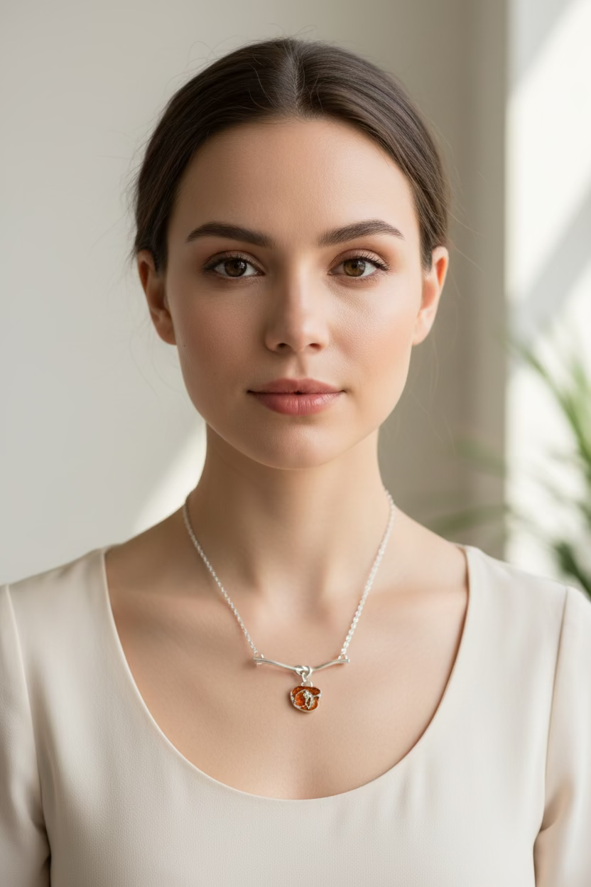 Poppy Flower Necklace - Made in Scotland
