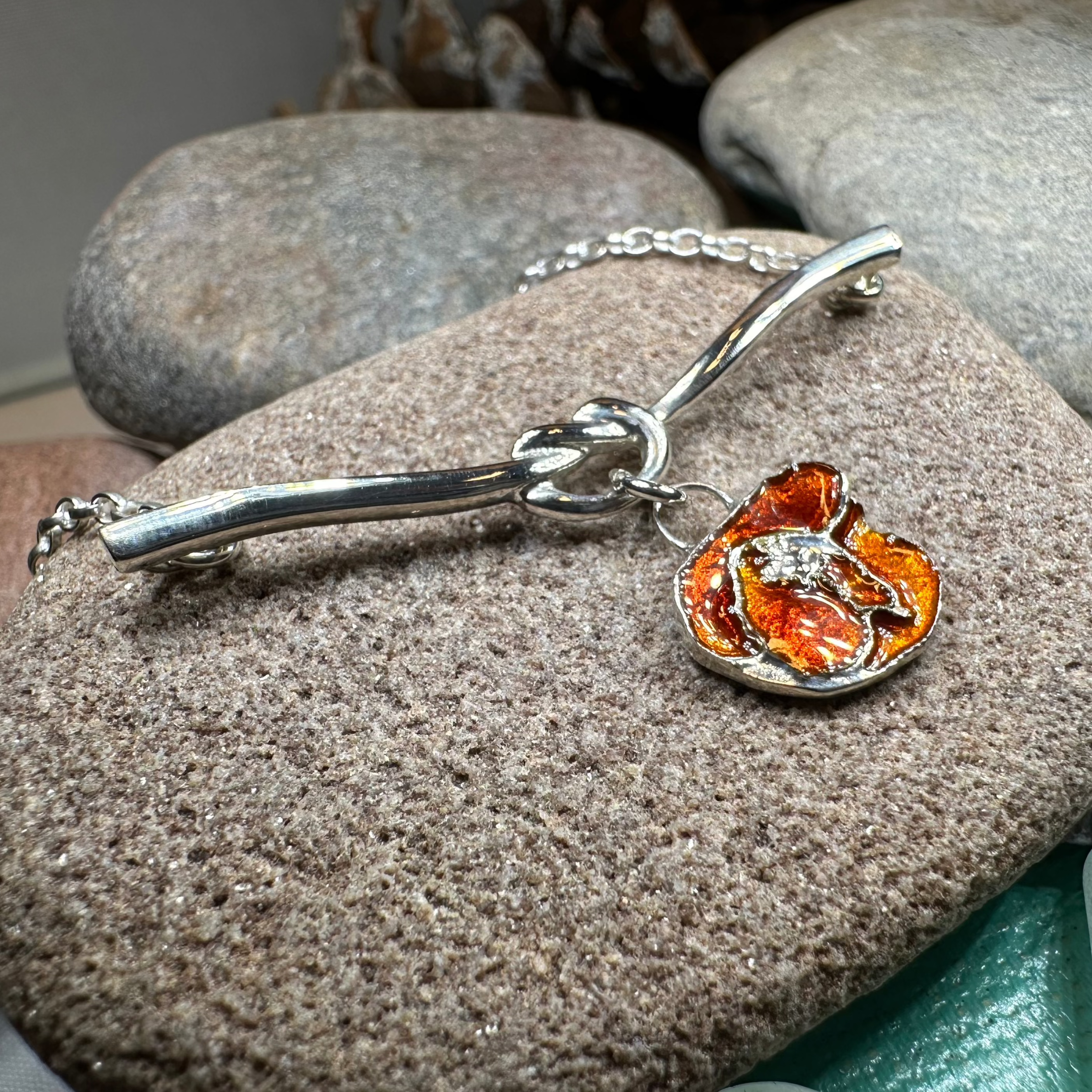 Poppy Flower Necklace - Made in Scotland