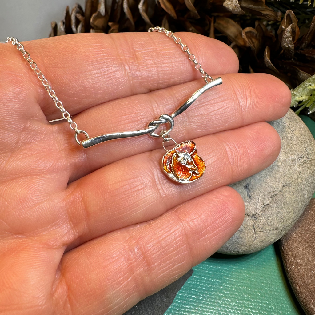 Poppy Flower Necklace - Made in Scotland
