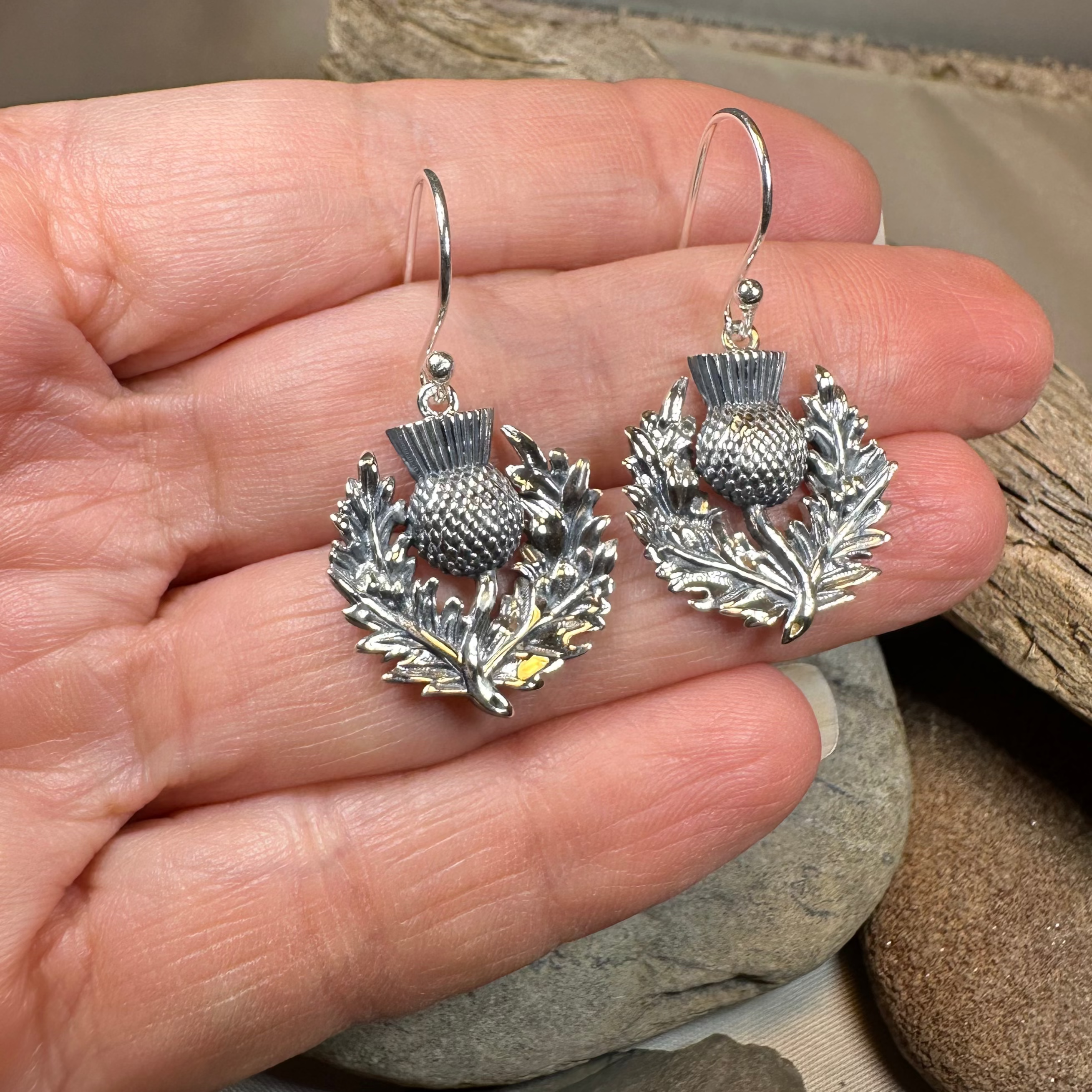 Blaine Scottish Thistle Earrings for Women