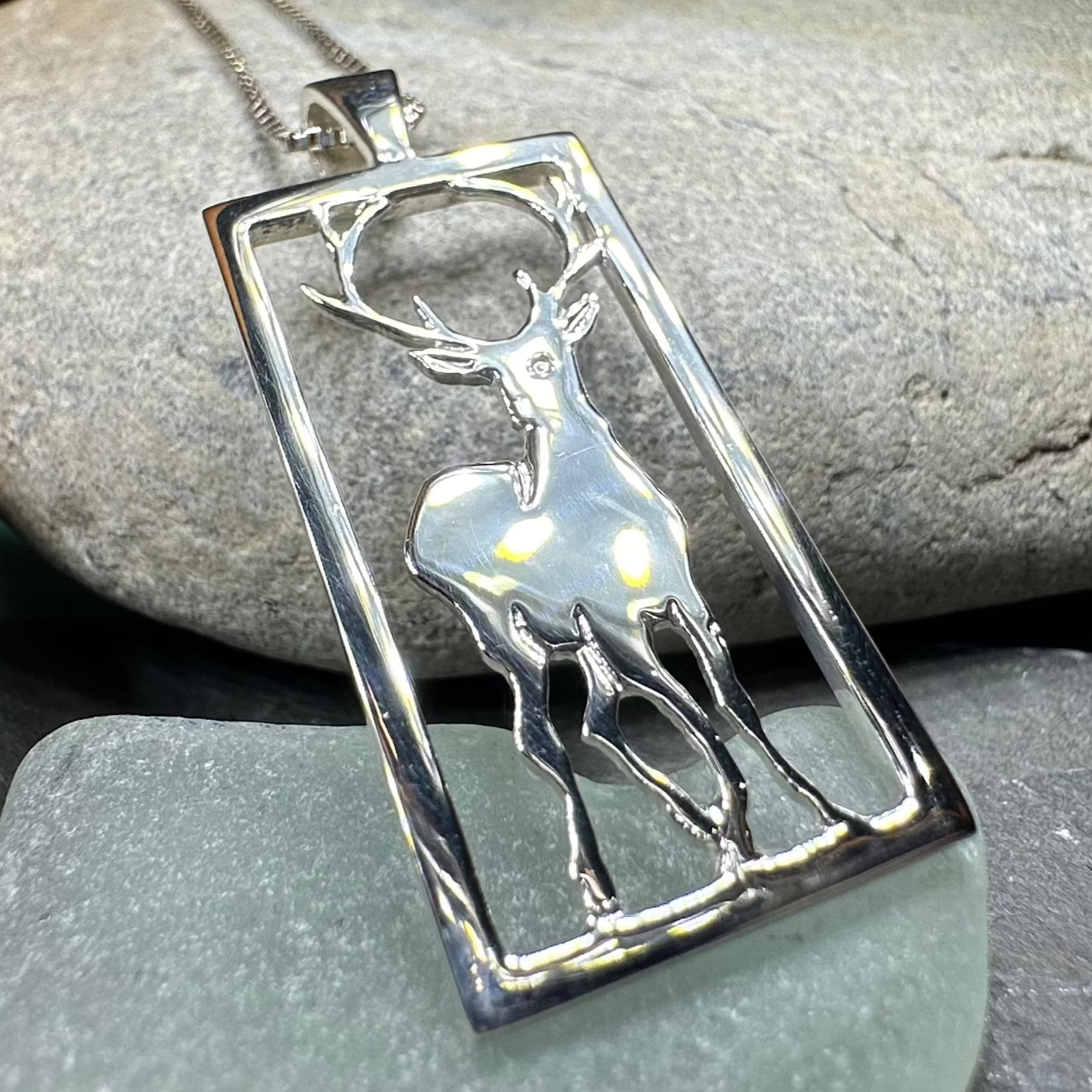 Serene Beauty of the Stag Necklace - Made in Scotland