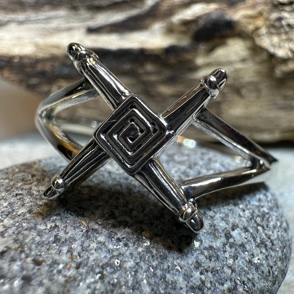 Irish Saint Brigid's Cross Ring in Sterling Silver