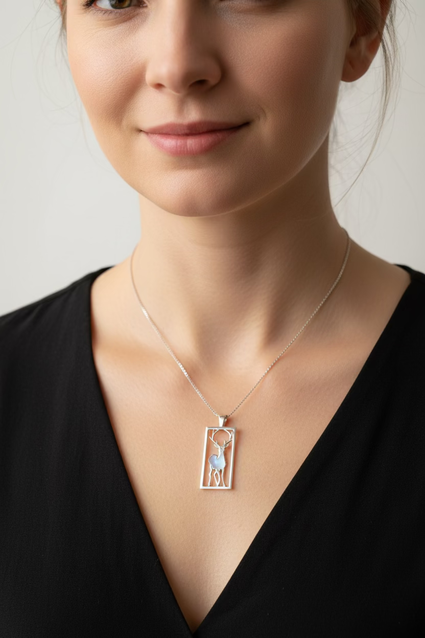 Serene Beauty of the Stag Necklace - Made in Scotland