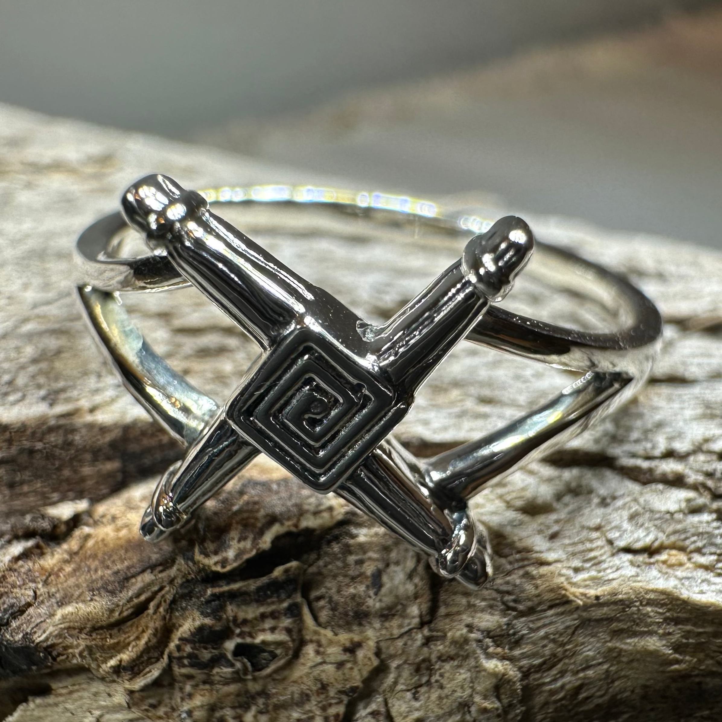 Irish Saint Brigid's Cross Ring in Sterling Silver