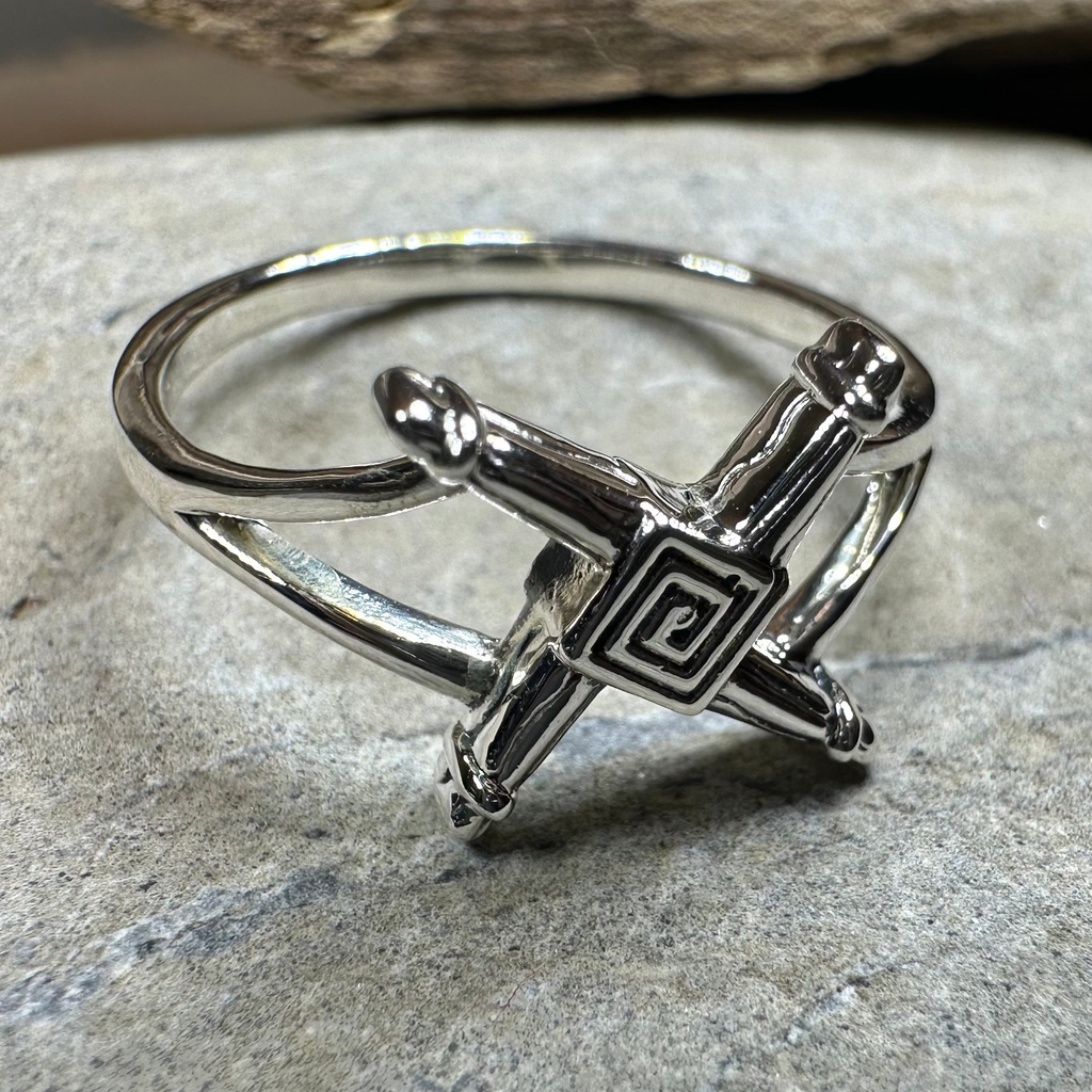 Irish Saint Brigid's Cross Ring in Sterling Silver