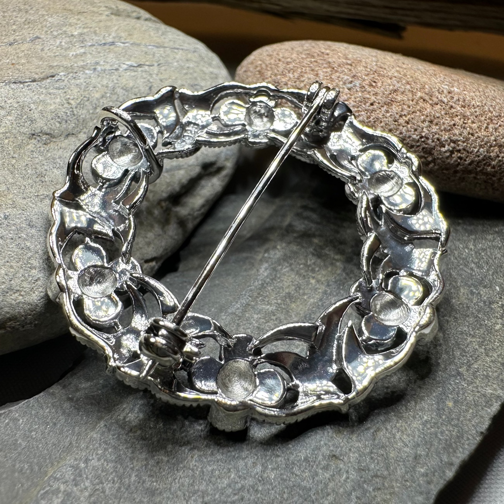 Loch Marcasite Celtic Knot Brooch in Sterling Silver