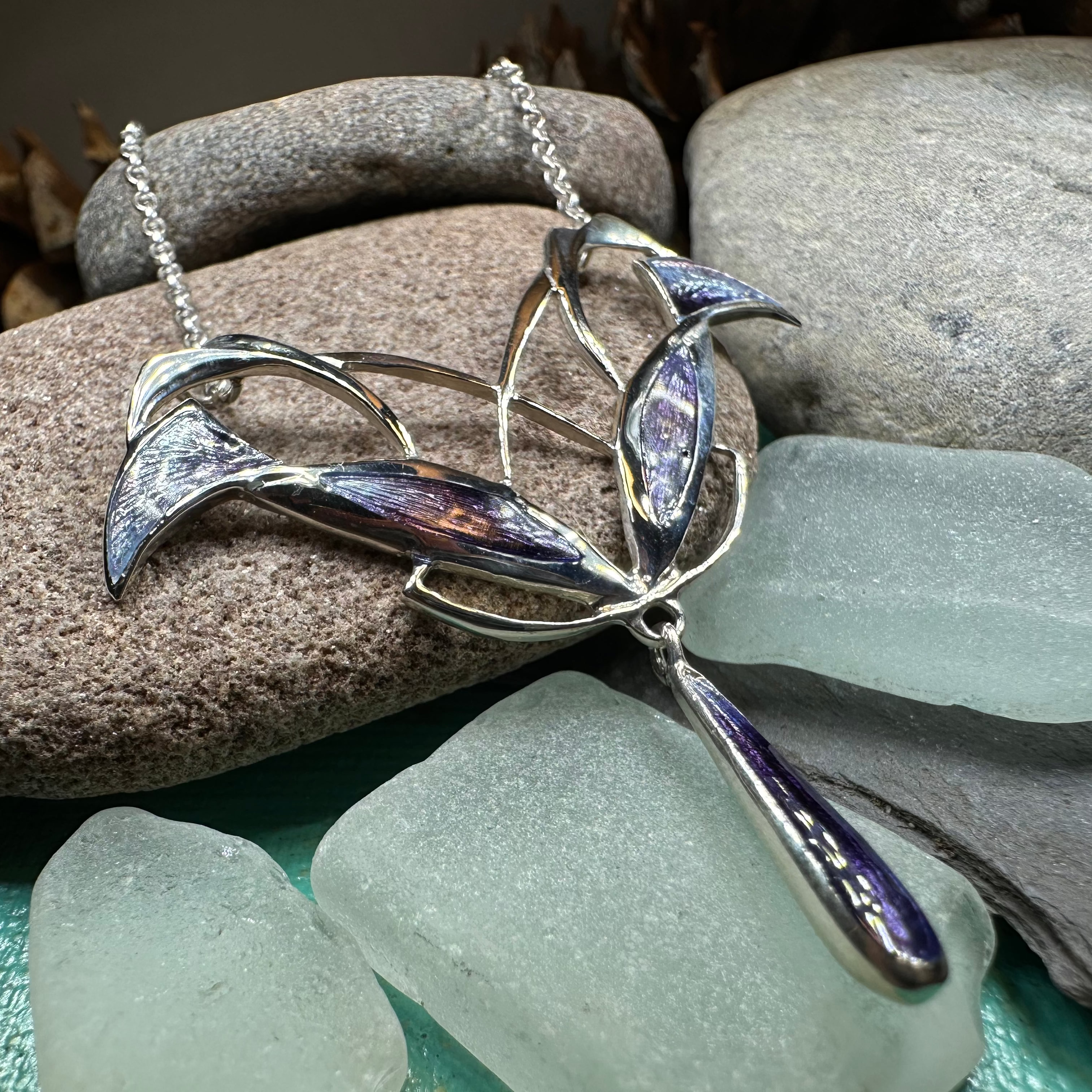 Dusty Purple Mackintosh Art Deco Necklace - Made in Scotland