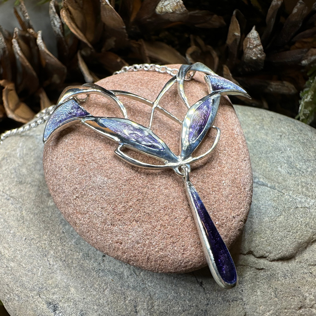 Dusty Purple Mackintosh Art Deco Necklace - Made in Scotland