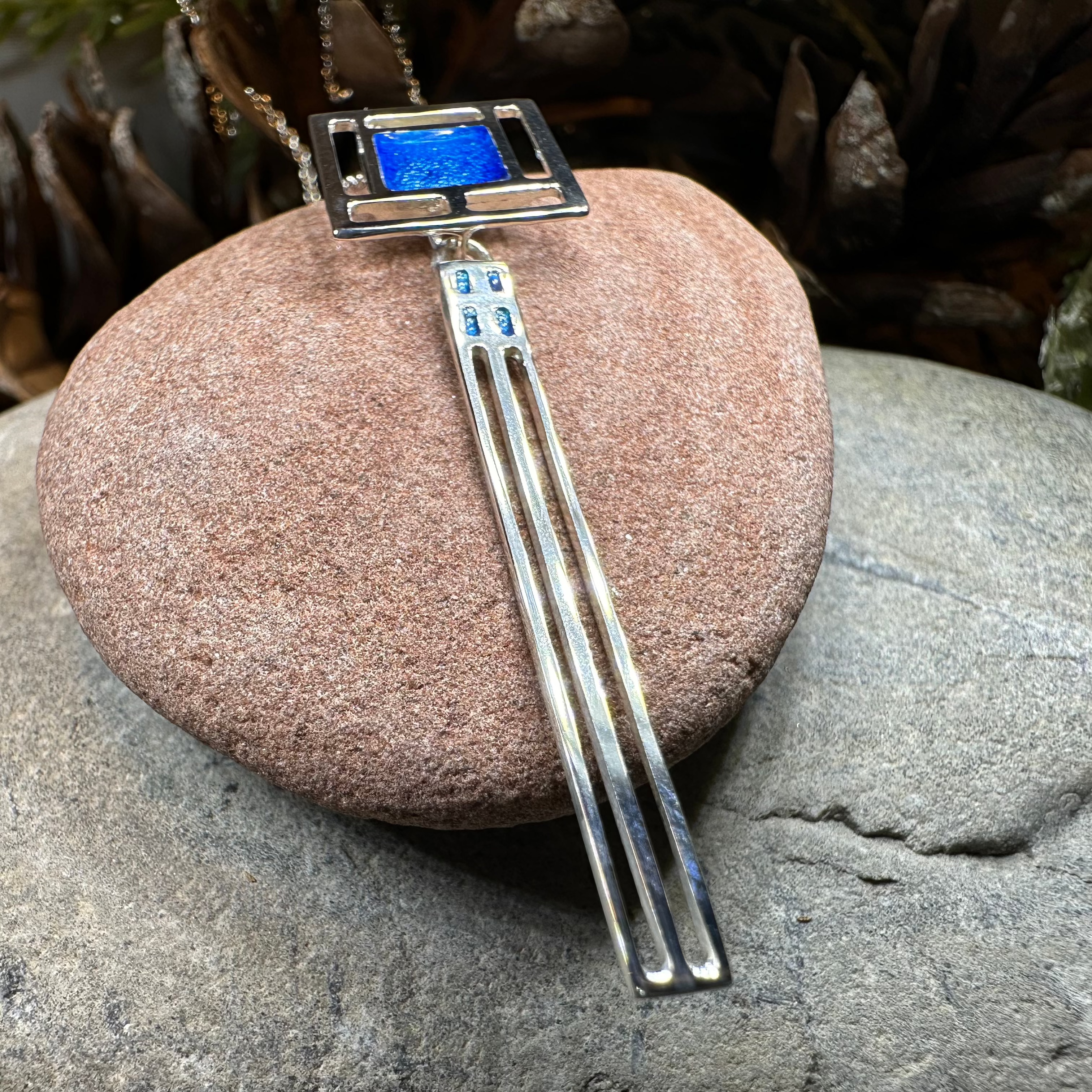 Mackintosh Blue Necklace - Made in Scotland