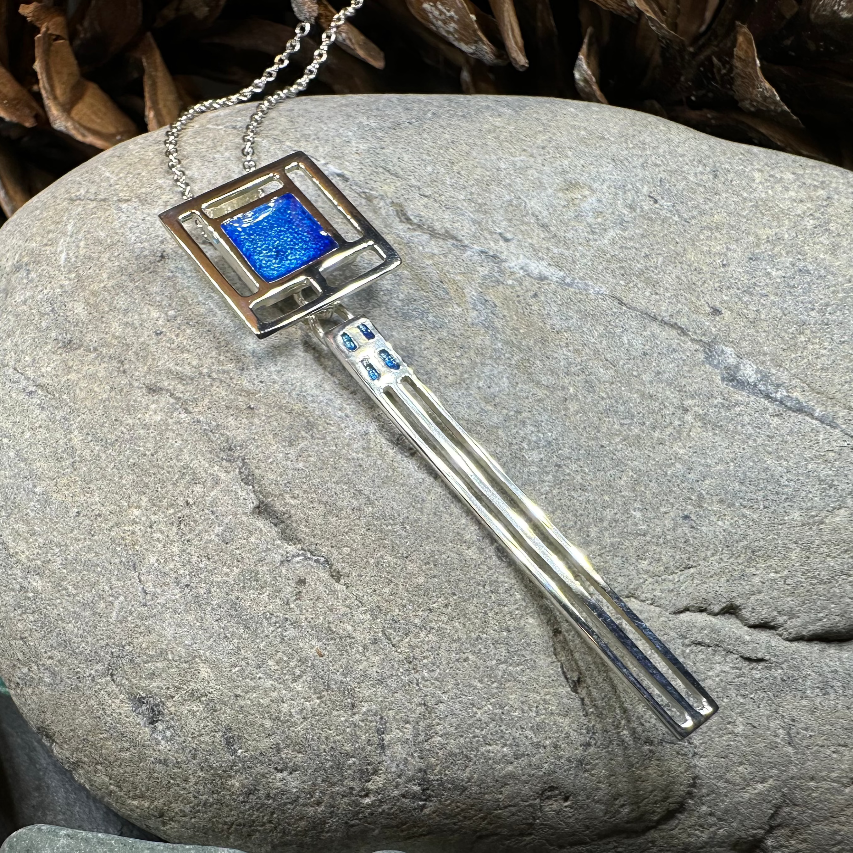 Mackintosh Blue Necklace - Made in Scotland