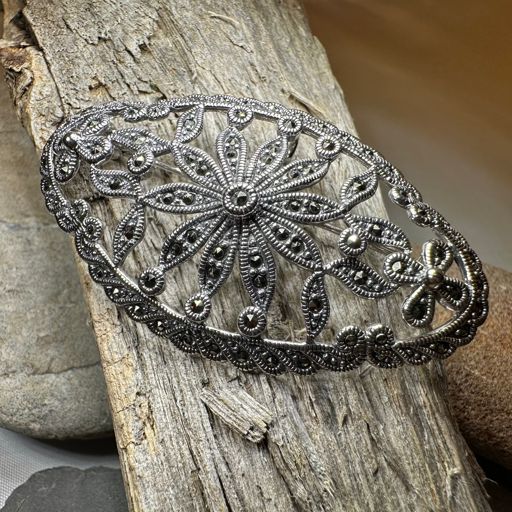 Marcasite Oval Celtic Knot Brooch