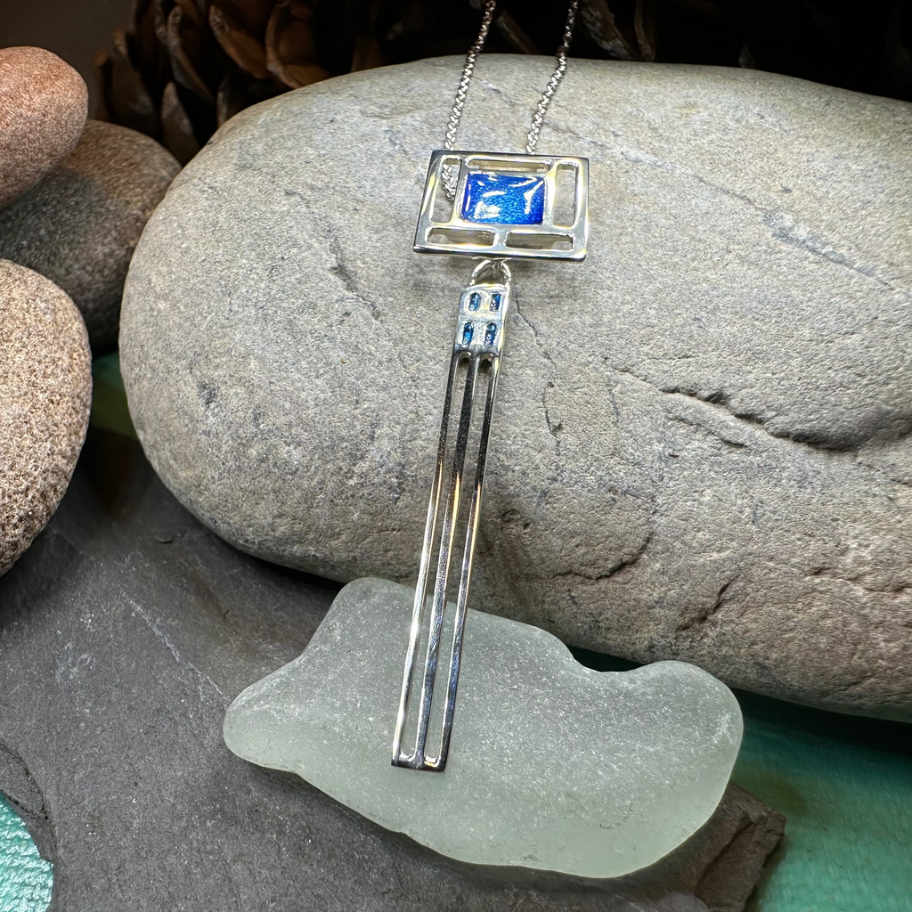 Mackintosh Blue Necklace - Made in Scotland
