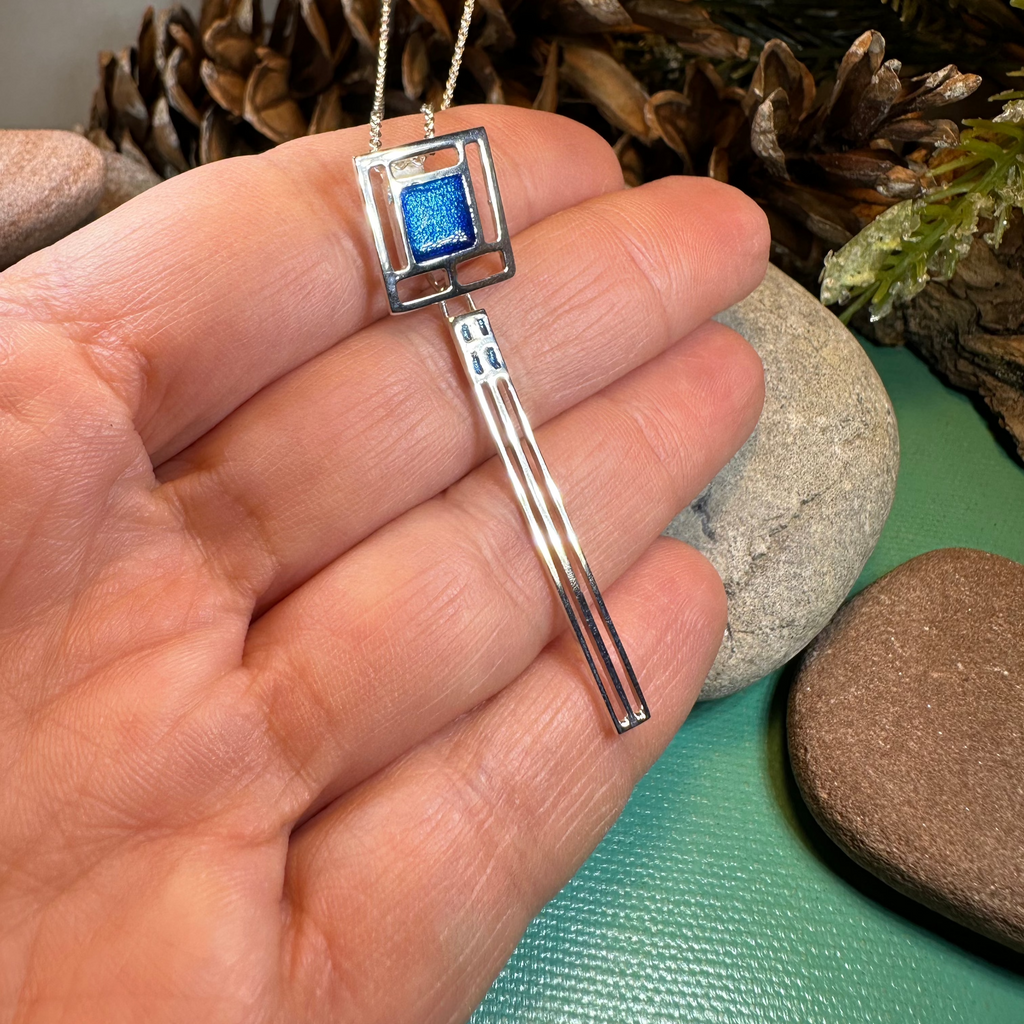 Mackintosh Blue Necklace - Made in Scotland