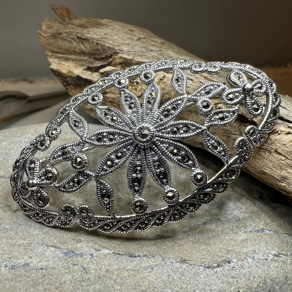 Marcasite Oval Celtic Knot Brooch