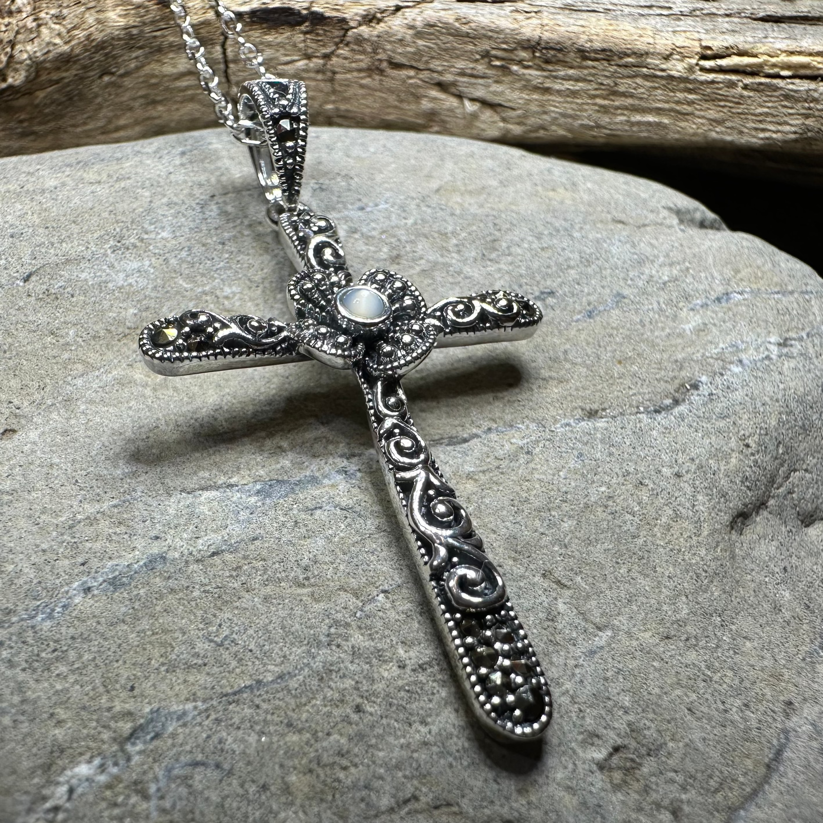 Spring Bloom Celtic Cross Necklace