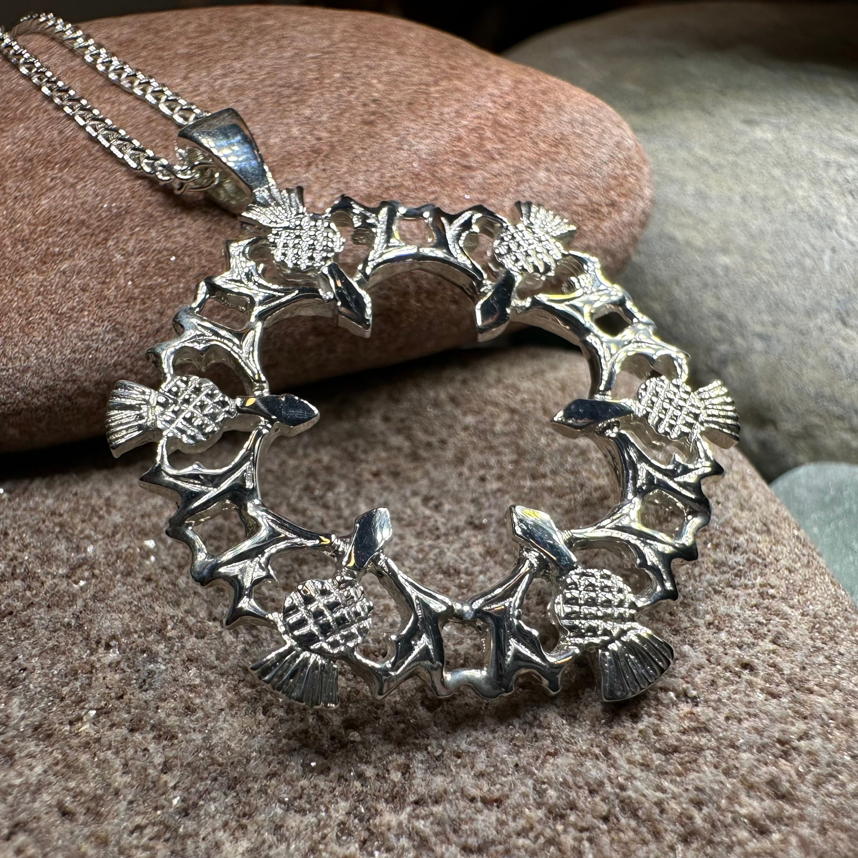 Scottish Thistle Wreath Necklace