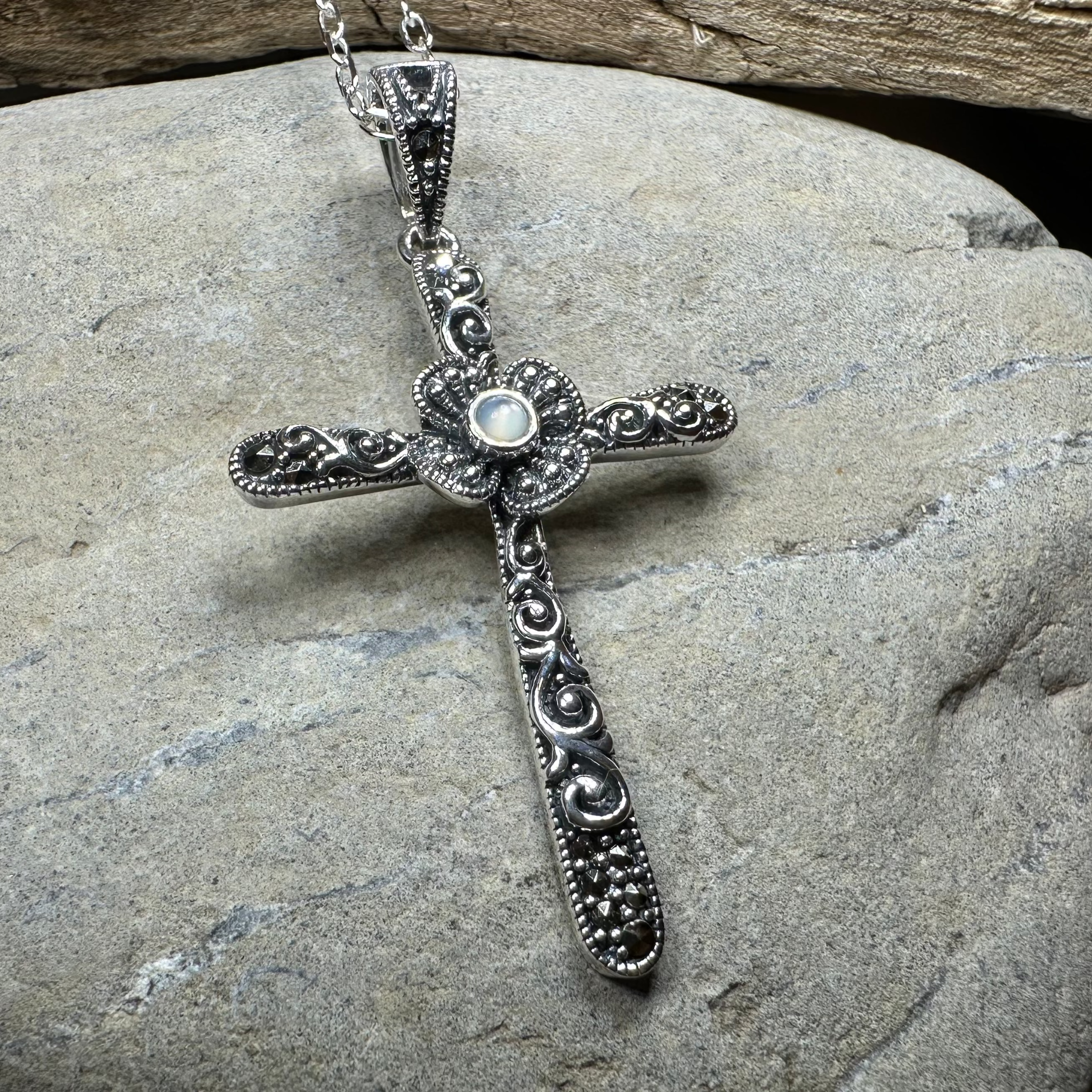 Spring Bloom Celtic Cross Necklace
