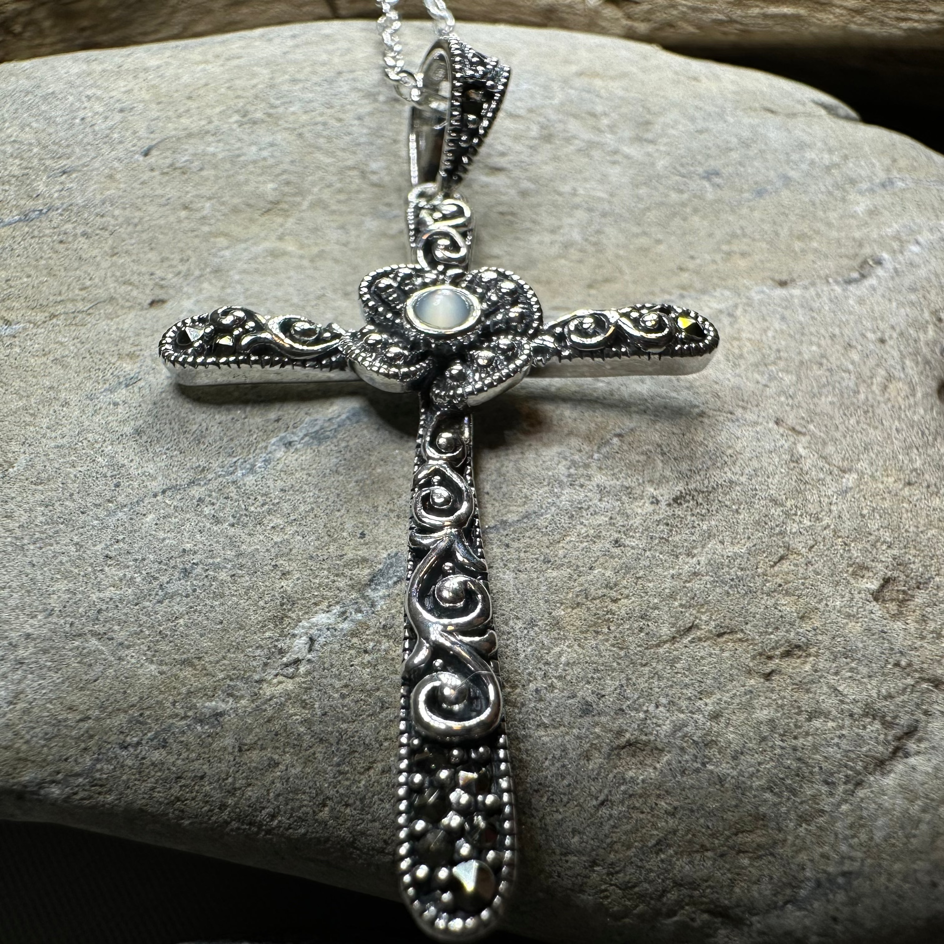 Spring Bloom Celtic Cross Necklace