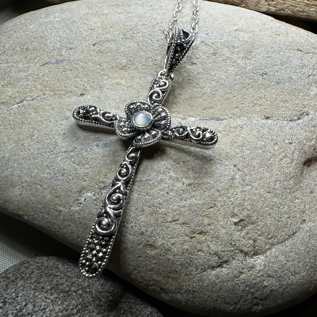 Spring Bloom Celtic Cross Necklace