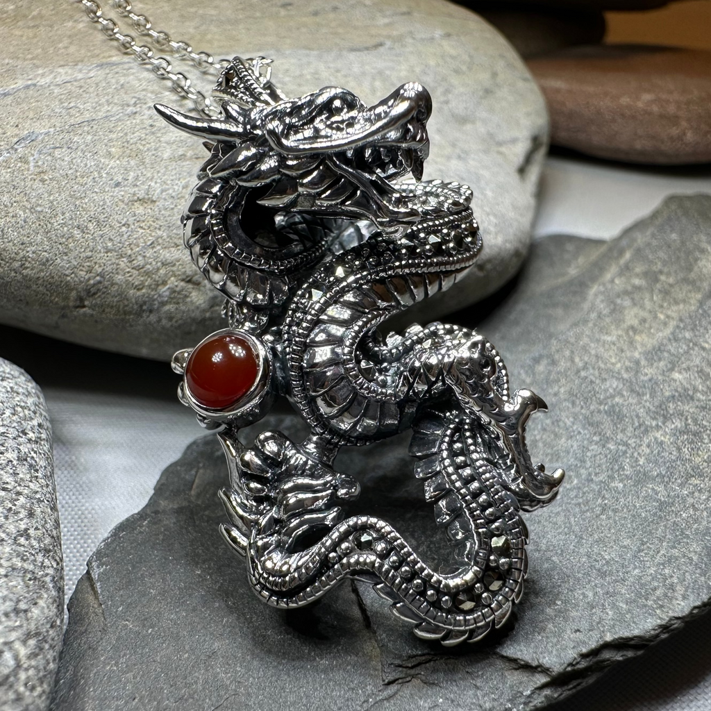 Celtic Rising Dragon Necklace