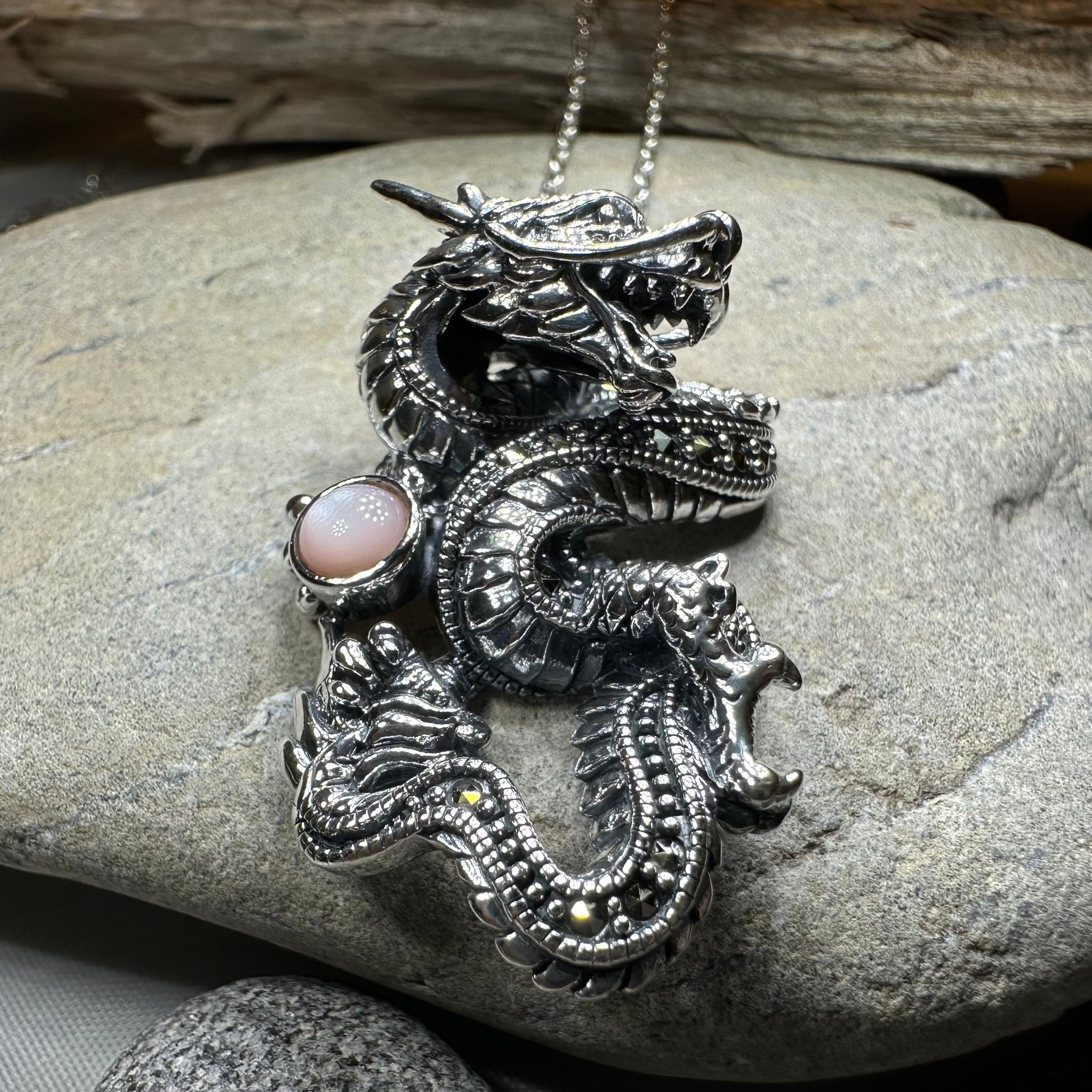 Celtic Rising Dragon Necklace