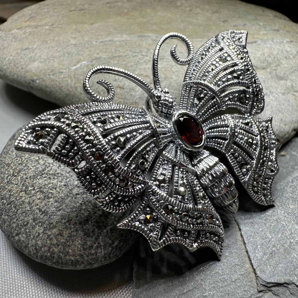 Marcasite Butterfly Brooch