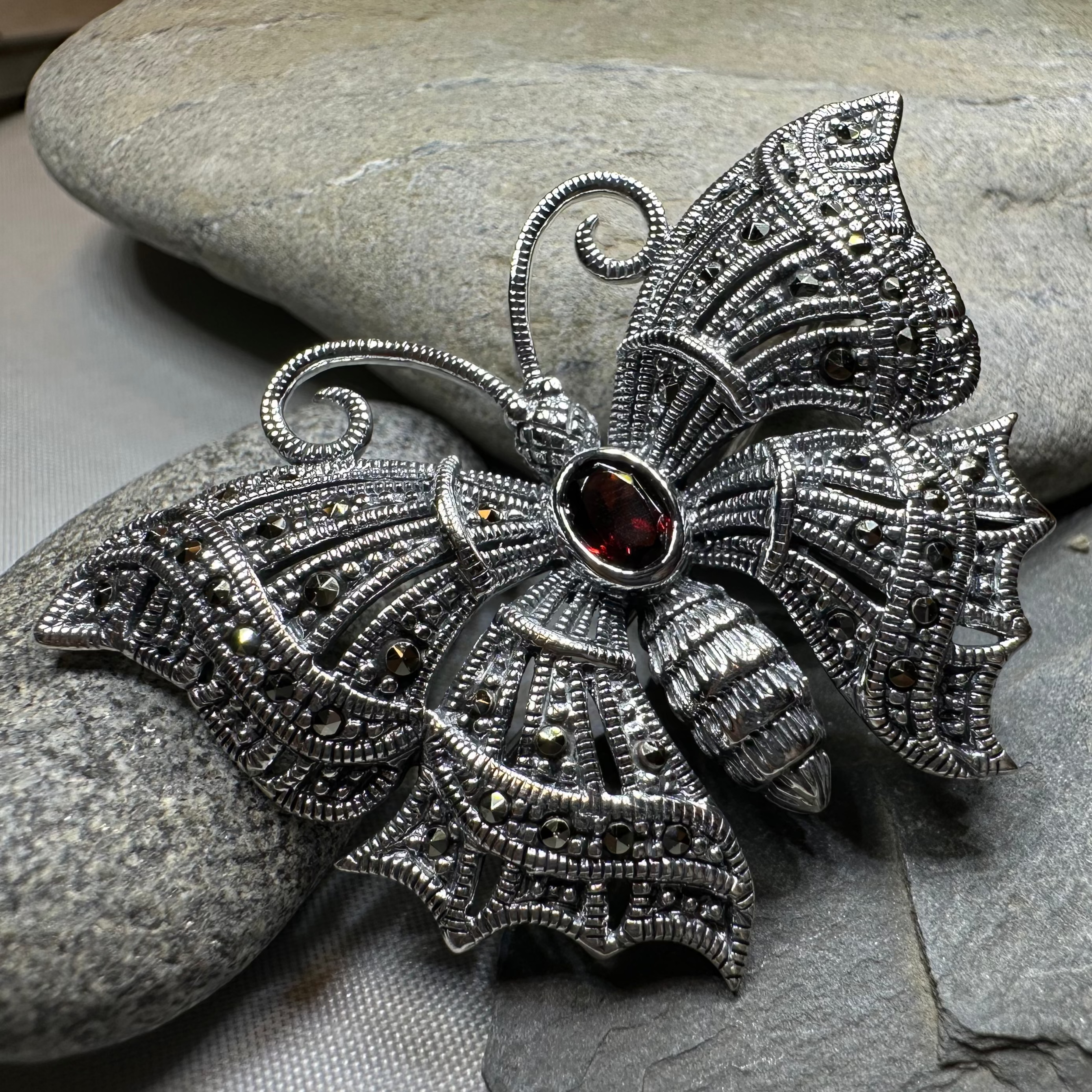 Marcasite Butterfly Brooch